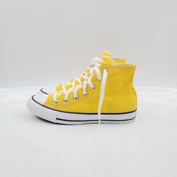 Converse Women's Yellow Chuck Taylor All Star 130125F Mid-Top Sneaker Size 7 - Picture 2 of 8